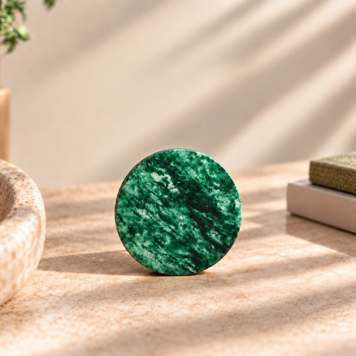Green Aventurine Coin – Attract Growth, Luck & Prosperity
