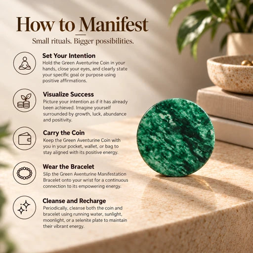 Green Aventurine Coin – Attract Growth, Luck & Prosperity