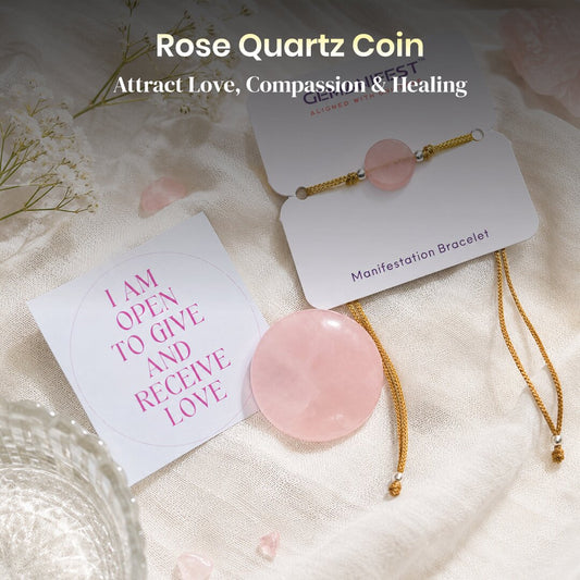 Rose Quartz Coin – Attract Love, Compassion & Healing